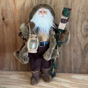 Sold on Etsy- Vintage Father Christmas Santa Figurine Fur Leopard Print Coat